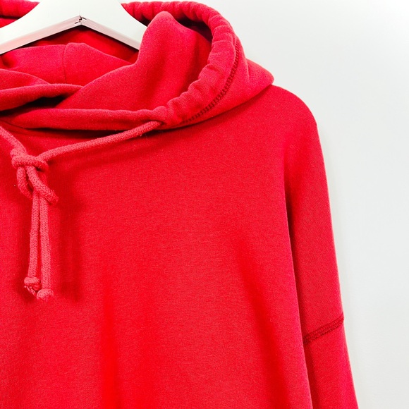Abercrombie & Fitch Red Raw Hem Hooded Sweatshirt - Picture 4 of 5